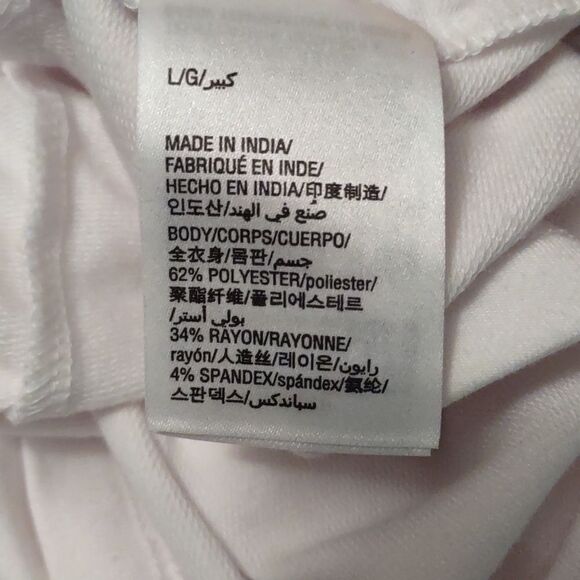 New Ideology Women's Sz L Boho Top White Long Sleeve Crocheted V-Neck‎ Pullover - Picture 8 of 8